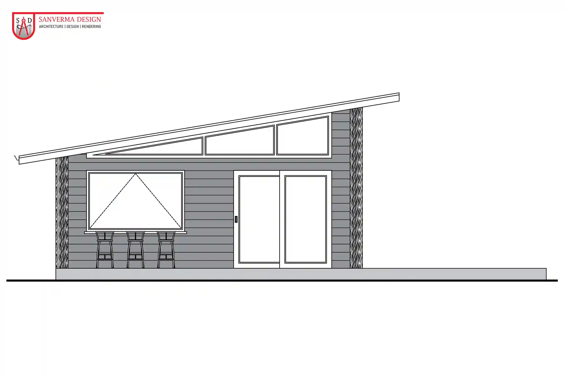 2 Bedroom Skillion Roof House Floor Plan